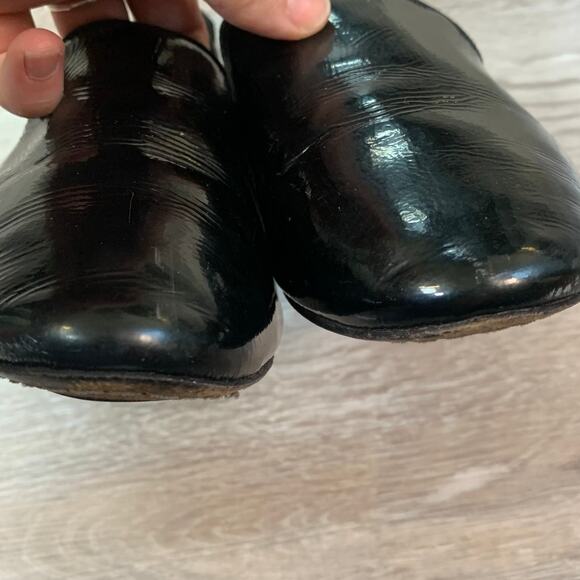 Eileen Fisher Black Patent Leather Loafers Size 6.5 Slip-On Flats - Picture 2 of 6